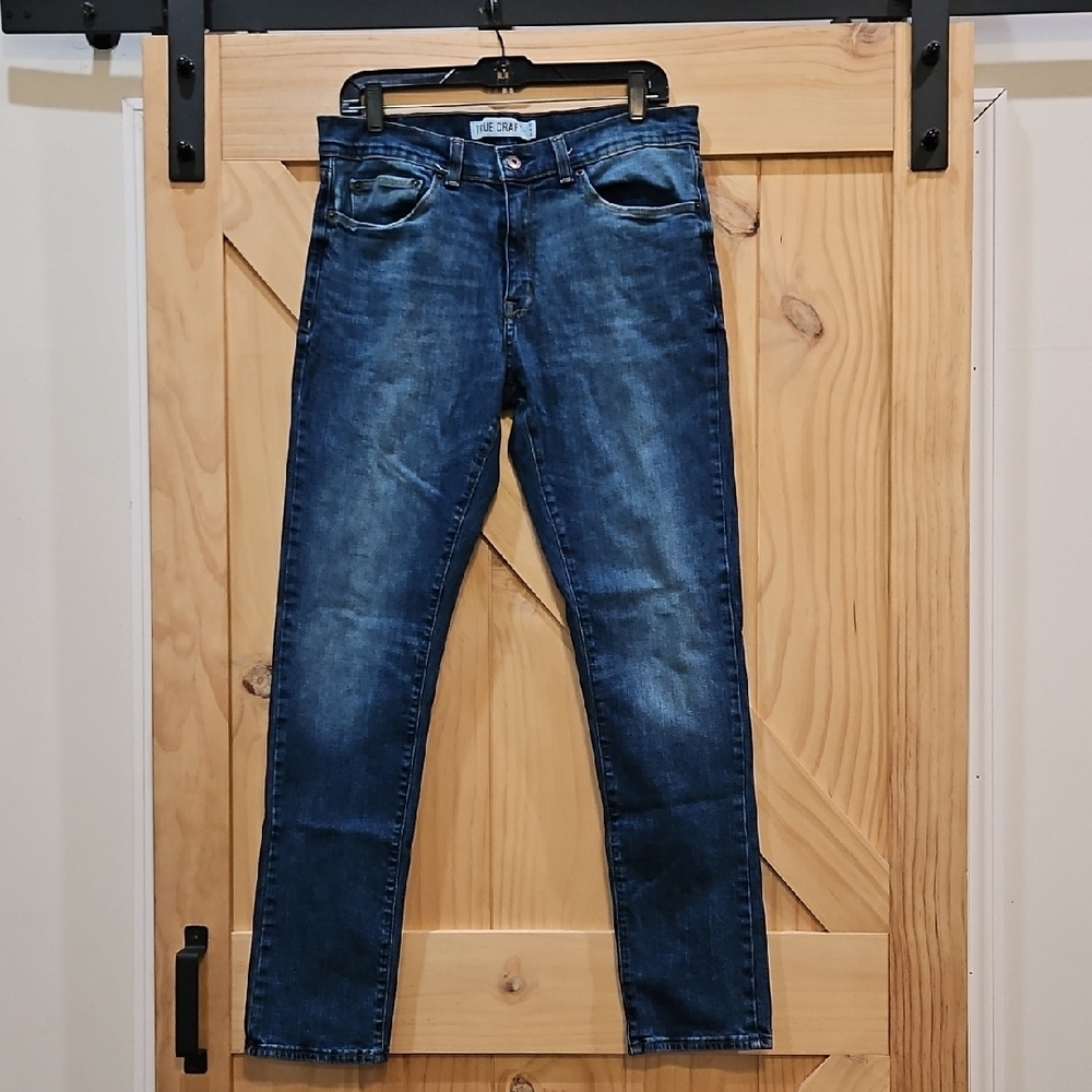 True Craft | Dark Wash Tapered Jeans | 32×32